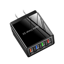 F 4 Port Usb Hub Wall Charger With Qc 3.0 Fast Charging Technology 3.1A Power Adapter Multi Device Charging Station For Phones Tablets 1.41Oz