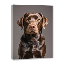 Chocolate Labrador Retriever Canvas Wall Art, 12x16 Inch Framed Poster – Living Room, Bedroom, Office & More