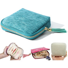 Jewelry Zippered Pocket Case | Travel Jewelry Bag Portable Organizer, Handcrafted Tangle-Free Foldable Pouch for Earrings, Necklaces, Rings