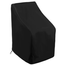 Vanntett trekk til utendørs stabelstol, 210D Oxford-stoff, allværsbeskyttelse, svart, 25" L x 25" B x 47" H – kompatibel med stabelstoler