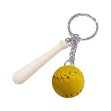 Ensemble de porte-clés baseball/softball en cuir PU, accessoires de sport