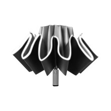 Opposite Direction Folding Umbrella Reflective Stripe Windproof Fully Automatic Compact 10 Rib Travel Umbrella Diameter Green