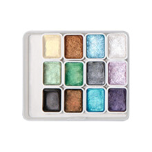 Pearlescent Solid Watercolor Pigment Set, 12 Colors – Easy-Apply, Long-Lasting Art Supplies for Beginners & Artists