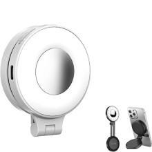 Quantify 3-in-1 Magnetic Beauty Selfie Light for Phones – Rechargeable, Foldable, 360 LED Ring with Mirror, Compatible with TikTok/Video