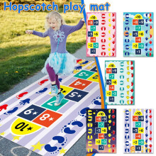 Blue Hands And Feet Sports Hopscotch Game Mat Team Building Props Kindergarten Outdoor Toys Sports Development Activities