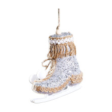 Christmas Foam Boots Hanging Decoration, Glittering Silver Boots for Indoor/Outdoor, Fireplace & Tree, Compatible with Holiday Decor