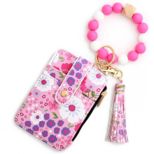 Boho Beaded Wallet Keychain, Womens Boho Beaded Wallet, Boho Style Beaded Wristlet Wallet, for Women Credit Card Holder Purse