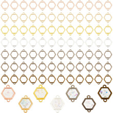 168pcs Hexago Open Bezel Charms, 7 Colors, 20x15mm Hollow Geometric Blanks for DIY Resin Earrings/Bracelets – Compatible with UV Resin
