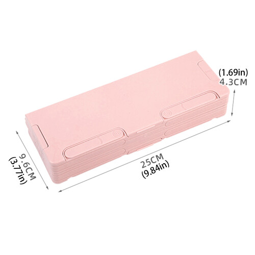 (Pink) Student Pencil Case w/ Stand, Large Capacity, Eco-Friendly