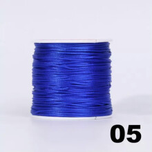 55 meters 1.5mm Braided Macrame Satin Silk Cord Chinese Knot Nylon Rattail-5# Royal Blue