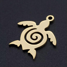 5pcs Mixed 201 Stainless Steel Pendants Mini Cute Metal Charms Crafting 9.5~32mm-Tortoise-19x17x1mm