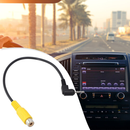 Cabo conversor RCA para AV de 2,5 mm para câmera de ré de carro e DVR veicular
