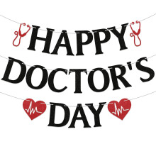 Pancarta del Día del Médico - Decoraciones de agradecimiento al médico, Gracias doctor, Decoraciones para la fiesta del Día Nacional del Médico,