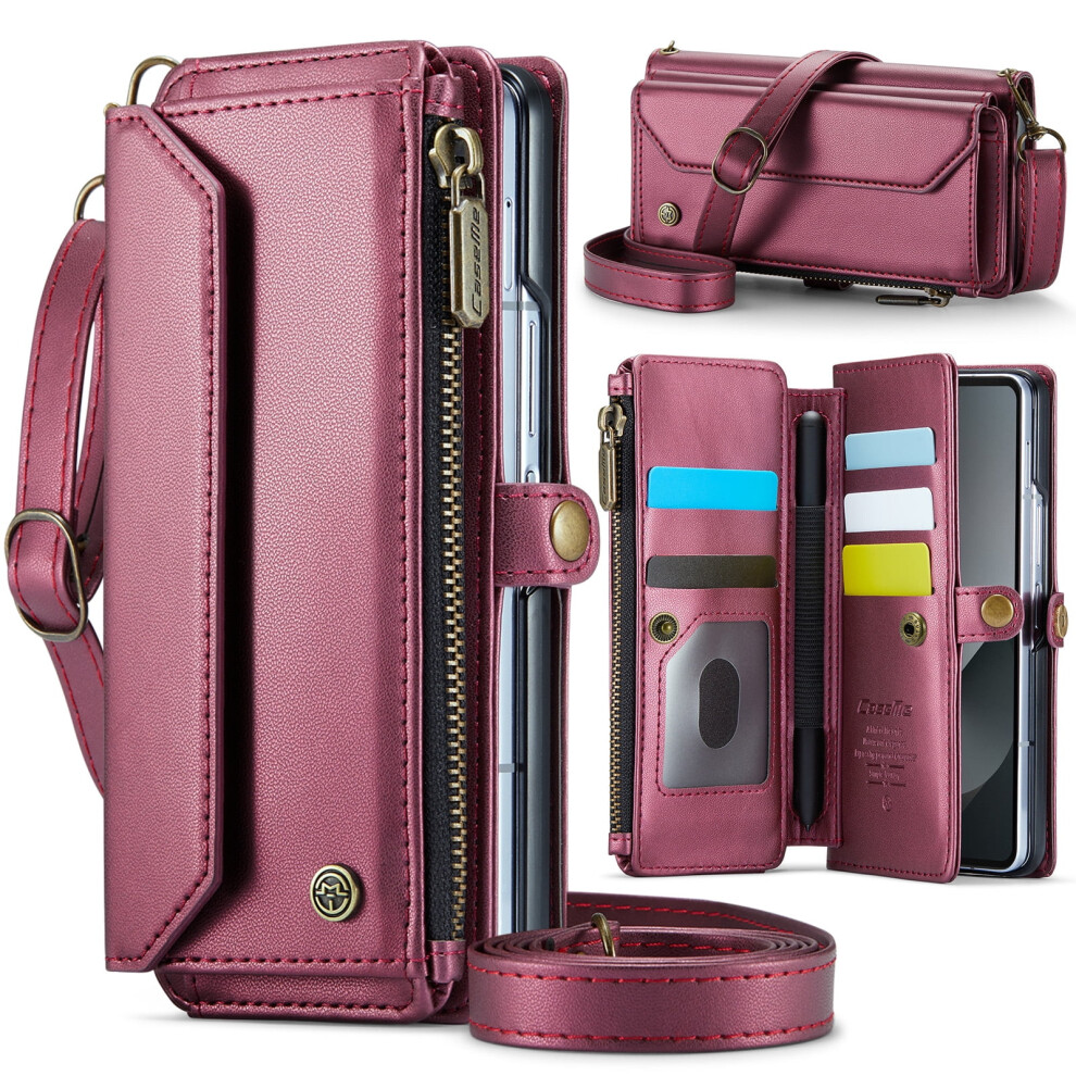 Allytechgroup Crossbody Purse Wallet Case For Compatible With Samsung Galaxy Z Fold 3 Â Rfid Blocking, Shockproof, Flip Design With Strap 9065194487823