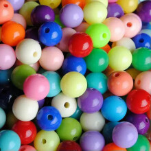 Runde, undurchsichtige Acrylperlen (lose) 6 mm, 8 mm, 10 mm, 12 mm, 14 mm, 16 mm, 18 mm, 20 mm – zufällige Mischung – 100 Stück
