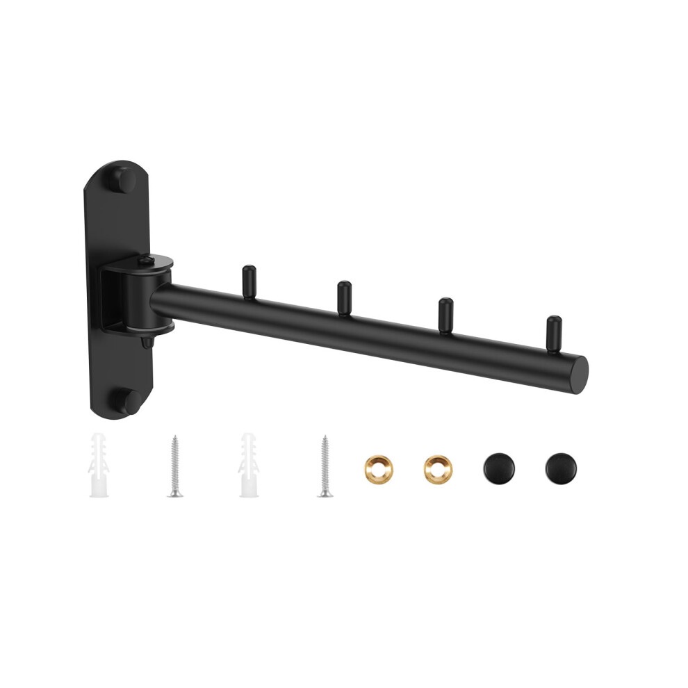 Stainless Steel 180 Rotatable Wall Hanger Rack Â Rust-Proof, Easy Install, Compatible With Closet/Bedroom/Laundry Room 9405492469105