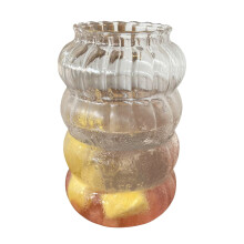 Gobelets en verre côtelé – Gobelets à bulles au design vague vintage pour café glacé, jus, cocktails, bubble tea et plus encore