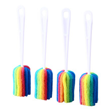 Conjunto de 4 escovas de limpeza de esponja macia com cabo longo - Escova de 25 cm para garrafas, copos de café e recipientes estreitos.