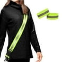Banda reflectante de alta visibilidad para caminar y correr de noche – Compatible con hombres, mujeres y niños; incluye 2 brazaletes.