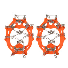 Shoe Crampons Stainless Steel Anti-Slip Ice Grips Orange