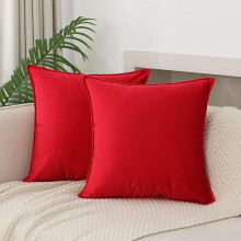 Fodere per cuscini decorativi in velluto 45x45 cm (2 pezzi), con bordo sfrangiato, per divano/letto/camera da letto – Compatibili con imbottiture