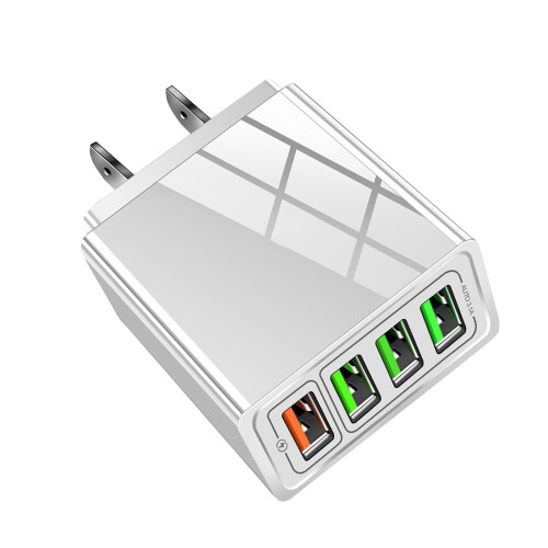 Φορτιστής τοίχου USB Cube 4 θυρών – Σταθμός γρήγορης φόρτισης, συμβατός με συσκευές USB