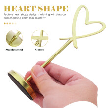 (Gold, 300mm) Heart-Shaped Metal Number Holder Clip