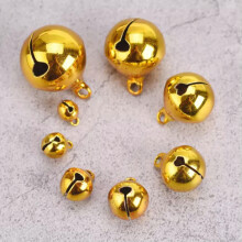 6mm~20mm Brass Metal Colorful Jingle Tinkle Bells Pendants Beads For Christmas-Gold-8mm 50pcs