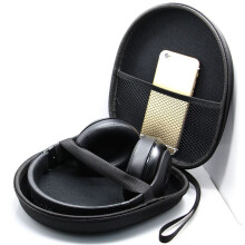 HEMOTON Custodia rigida portatile, borsa grande, astuccio, scatola, guscio impermeabile per cuffie (nera)