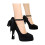 Women's Suede Pearl Bow Strap Pumps 3