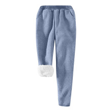 Elegante, lässige Damen-Jogginghose mit dickem Schaft, Thermoleggings mit Karomuster, Cargo-Arbeitshose – Marineblau, Größe 2XL, alltagstauglich