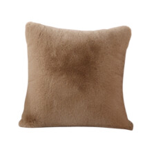 Brown Faux Fur Lumbar Pillow with Core – Soft, Machine Washable, Decorative Throw Pillow for Living Room, Bedroom, Guest Room