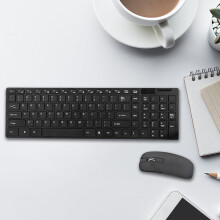Set tastatură și mouse wireless, portabil și silențios, 2,4 GHz, mouse 1000 DPI, antiderapant, compatibil cu orice sistem