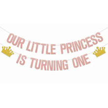 Decoraciones para la fiesta del primer cumpleaños de nuestra pequeña princesa, decoración de feliz cumpleaños con temática de princesa,