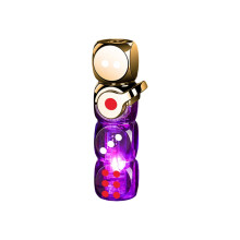 Briquet à dés rotatif à 360, flamme bleue de jais coupe-vent avec LED, briquet à butane rechargeable, gadget EDC