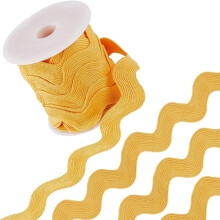 10 yardů (1,34") Jumbo Rick Rack Trim, žlutá cikcaková tkaná stuha pro kutily, svatby, Vánoce – kompatibilní se šitím
