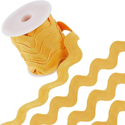 10Yards1.34" Jumbo Rick Rack Trim, Κίτρινη Ζιγκ Ζαγκ Υφαντή Κορδέλα για DIY, Γάμο, Χριστούγεννα –