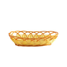 Handwoven Oval Wicker Bread Basket – Imitation Rattan Brown, Food Serving Holder for Fruits/Veggies, Home/Kitchen/Restaurant/Outdoor – Compatible