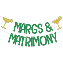 Decoración para despedida de soltera Margarita: pancarta divertida de Margaritas y Matrimonio, temática de fiesta mexicana, compatible con Cinco de