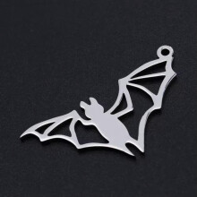 5pcs Mixed 201 Stainless Steel Pendants Mini Cute Metal Charms Crafting 9.5~32mm-Bat-32x16x1mm