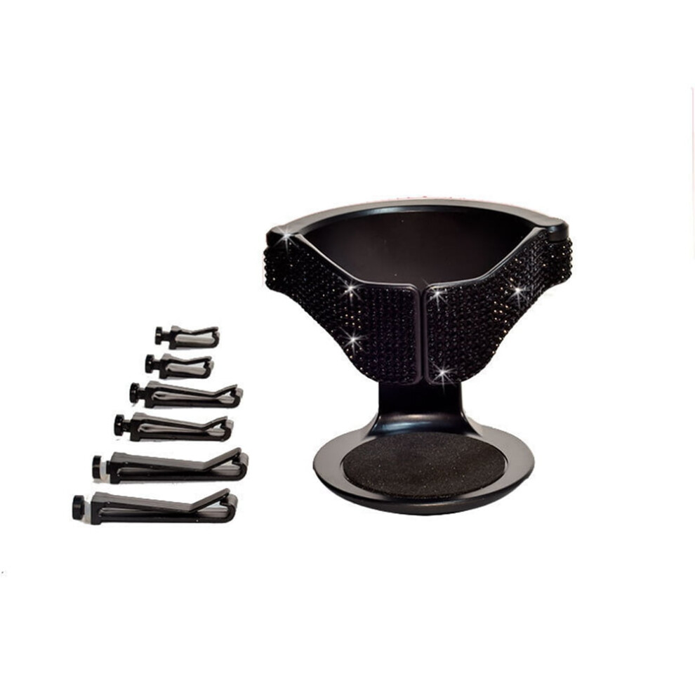 Car Cup Holder Vent Rhinestone Cup Holder Multifunctional Teacup Drink Holder Car Interior Accessories Black 9405492479715