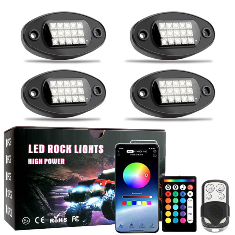 Led Rock S 4 Pods Underglow With App Control Waterproof Car Neon S Kit For Car Truck Atv Utv Suv Offroad Boat Light 9405492479838