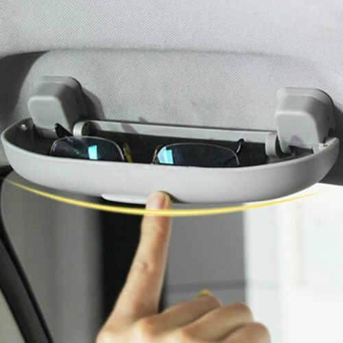 Practical Car Sunglass Storage Case Grey Plastic 1Pcs 8.5x2.4x1.2In 1