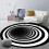 Χαλί 3D Vortex με οπτικό μοτίβο ψευδαίσθησης, ασπρόμαυρο σπιράλ χαλάκι δαπέδου για 5
