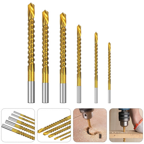 6 Pcs Drill Multifunctional Sawtooth Twisting Design Bit Work 2