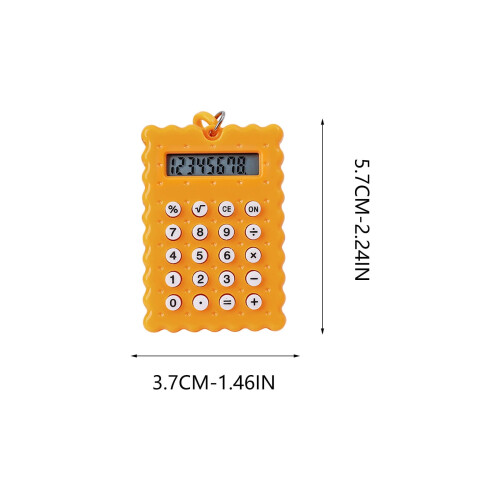Mini Calculator,Portable 8-Digit LCD,Cute Keychain,Exam Use,PS Material,High Sensitivity,with Button Battery 2