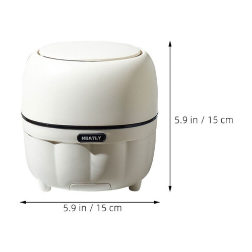 Small Trash Can White PP Multifunctional with Phone Stand Feature for Home 1