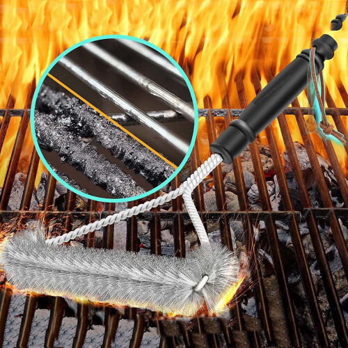 Εργαλείο καθαρισμού ψησταριάς BBQ από ανοξείδωτο ατσάλι, συρμάτινο δίχτυ 1
