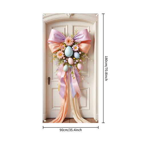 Bannière de porte Lapin de Pâques 71 x 35 pouces 2