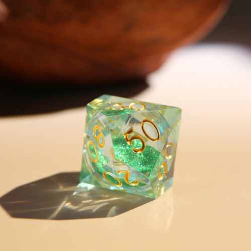 (Green quicksand) 7-Piece Liquid Core D&D Dice Set for RPG Gaming 2